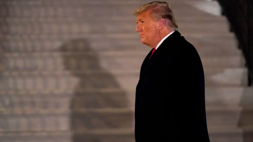 President Donald Trump riskerar att dömas för anstiftan till upplopp, tror statsvetaren Chris Galdieri. Arkivbild.