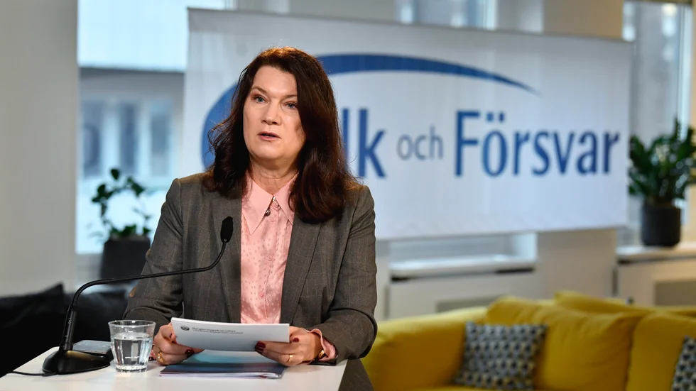 Utrikesminister Ann Linde inledningstalar på Folk och försvars digital rikskonferens i Stockholm. 