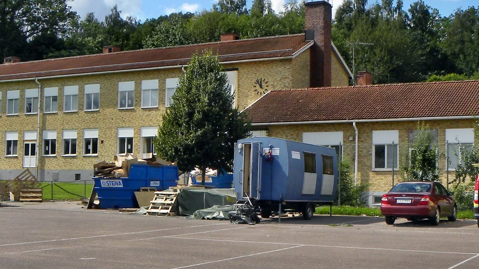 Skadegörelsen ägde rum vid skolan i Hjorted.