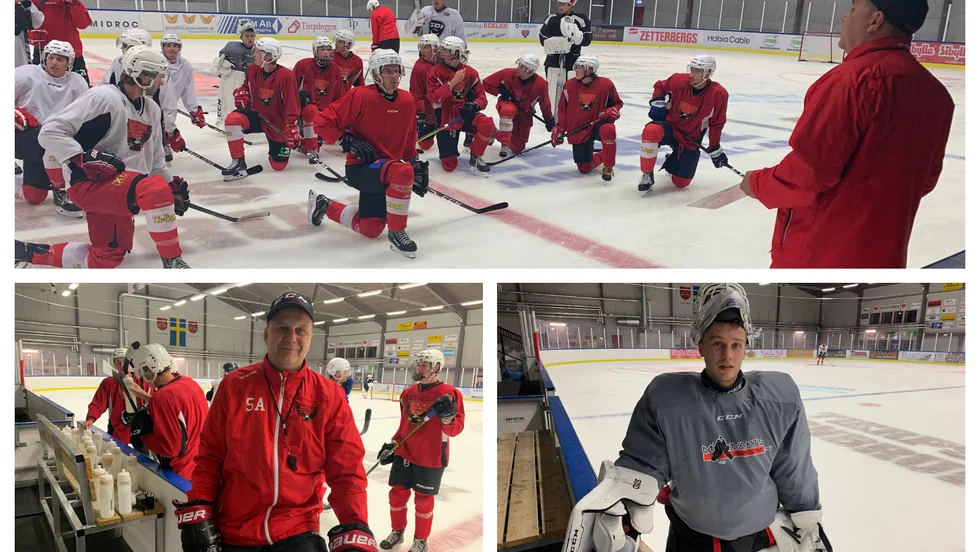 Tierp finslipar inför kommande division 2-säsong. Tränaren Stefan Andersson(t v) är optimist liksom lagets målvakt Albin Ström(t h).