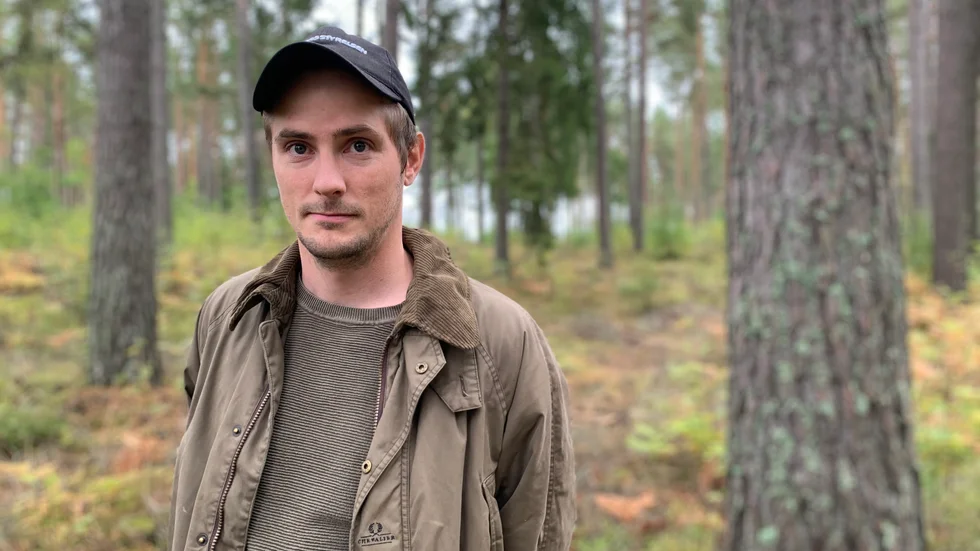 Kristoffer Almqvist, skogskonsulent brinner lite extra för lövträd. Han berättar att när du äter glass slickar du på ett nedhugget bokträd.
"Pinnen är av bok och är smaklös" 