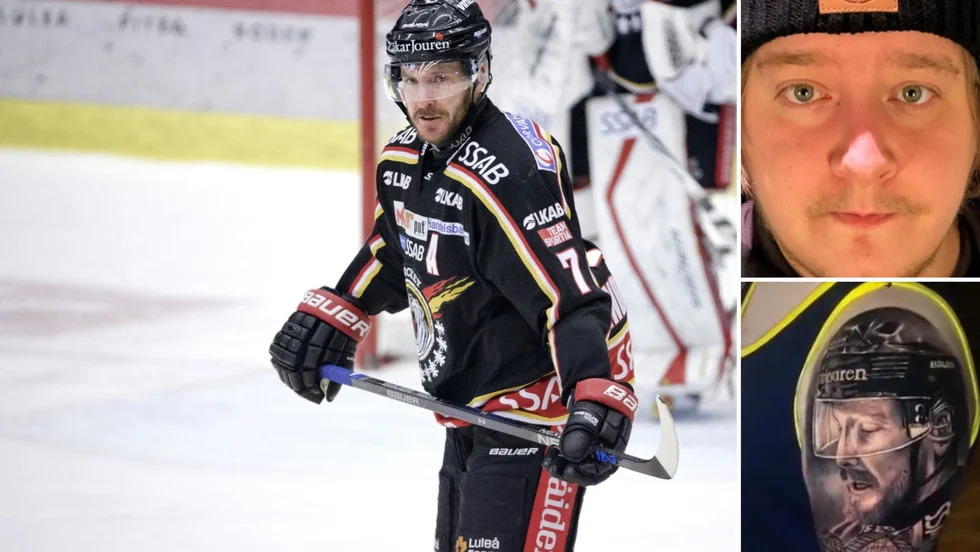Andreas Liikamaa har tatuerat in Jan Sandström på en stor del av överarmen. "Hedrande", säger Sandström.