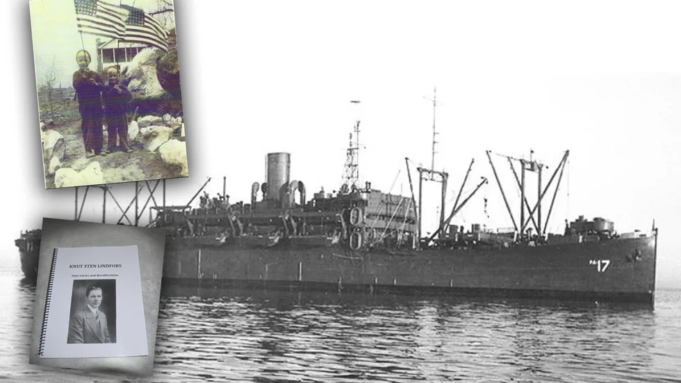 SS American Legion är fartyget som tar kronprinsessan Märtha från finska – numera ryska – Petsamo till USA. Bilden på pojkarna Kenneth och Bernth togs när familjen kom till USA och så ser boken om Knut Lindfors ut.