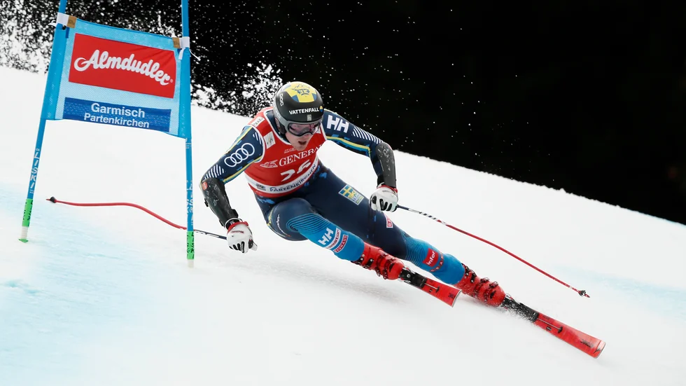 Felix Monsén i Garmisch-Partenkirchens super-G.