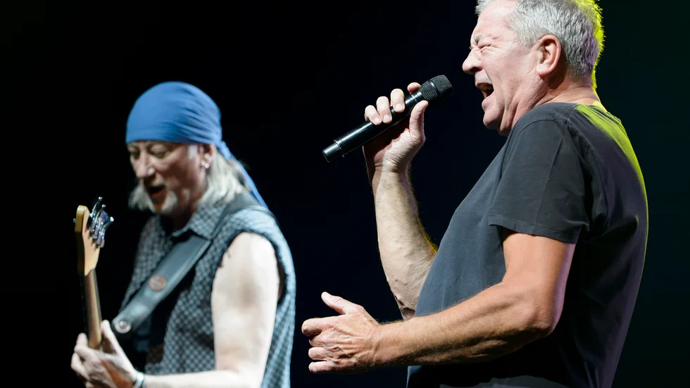 Deep Purples sångare Ian Gillan och basist Roger Glover. Bandet släpper i dagarna sitt 21:a album "Whoosh!". Arkivbild.