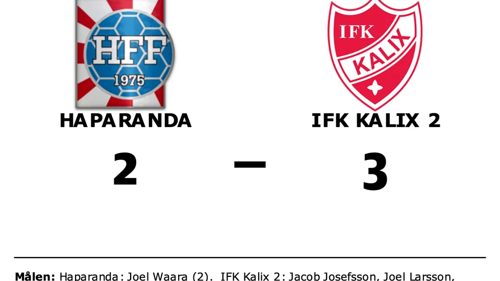 Haparanda förlorade mot IFK Kalix 2