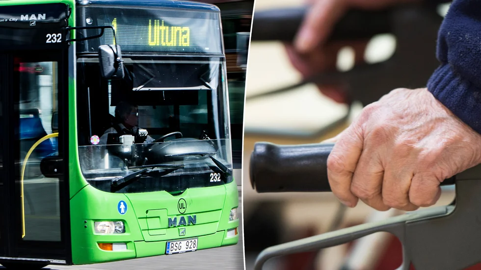En busschaufför knuffade omkull en man med rollator på onsdagskvällen. Genrebild.