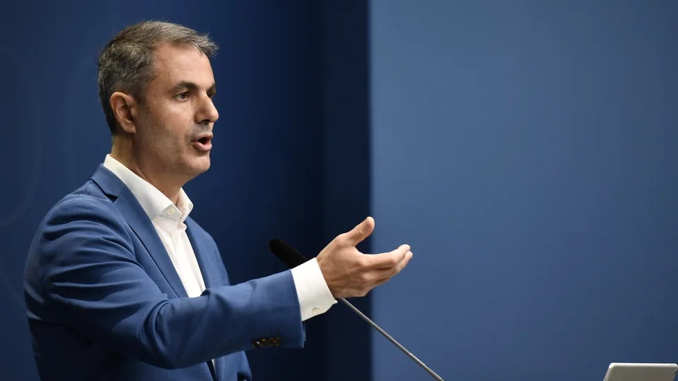 Näringsminister Ibrahim Baylan (S) håller pressträff. Arkivbild.