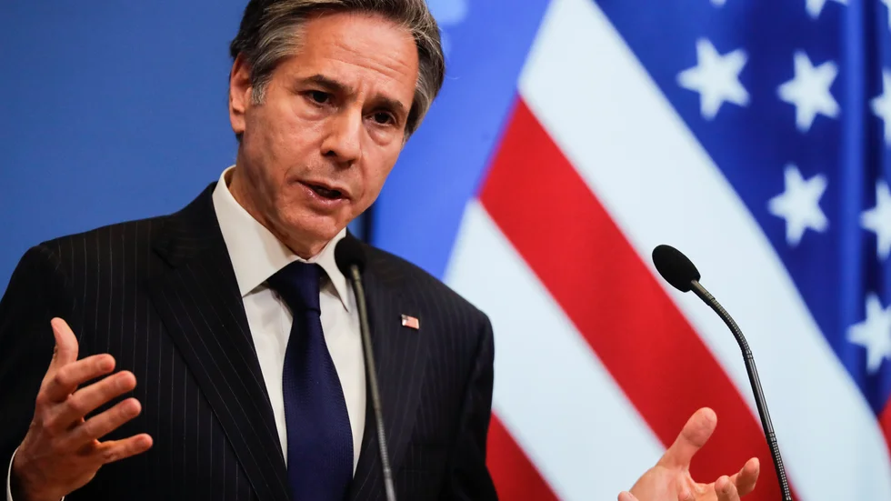 USA:s utrikesminister Antony Blinken i Bryssel på onsdagen.
