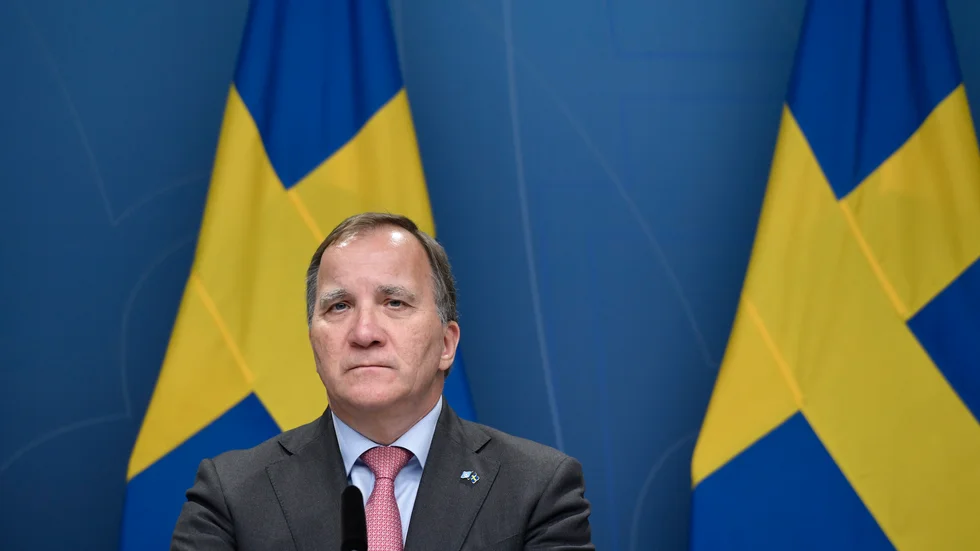 Statsminister Stefan Löfven (S) håller pressträff i Rosenbad i Stockholm. Han avgår och talmannen tar vid och får sondera tänkbara regeringsalternativ.
