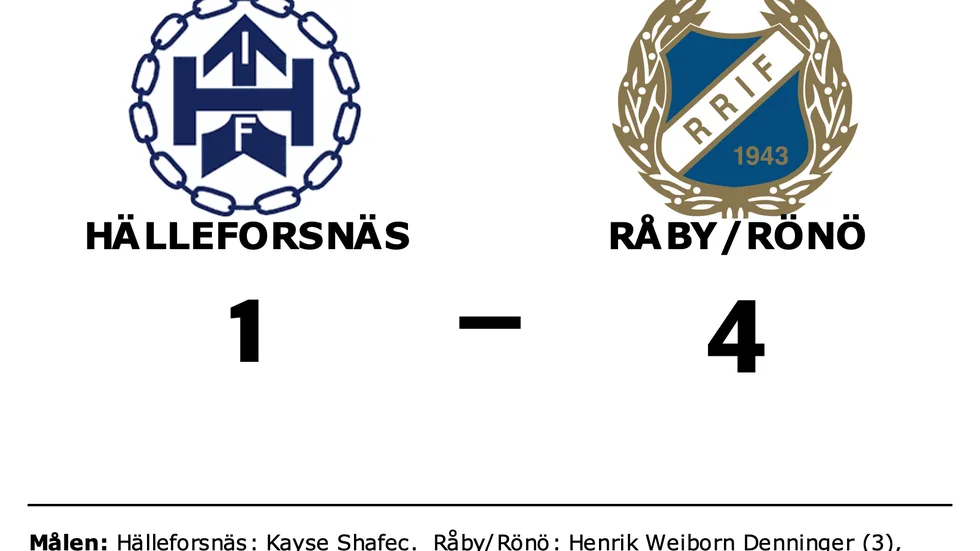 Hälleforsnäs förlorade mot Råby/Rönö