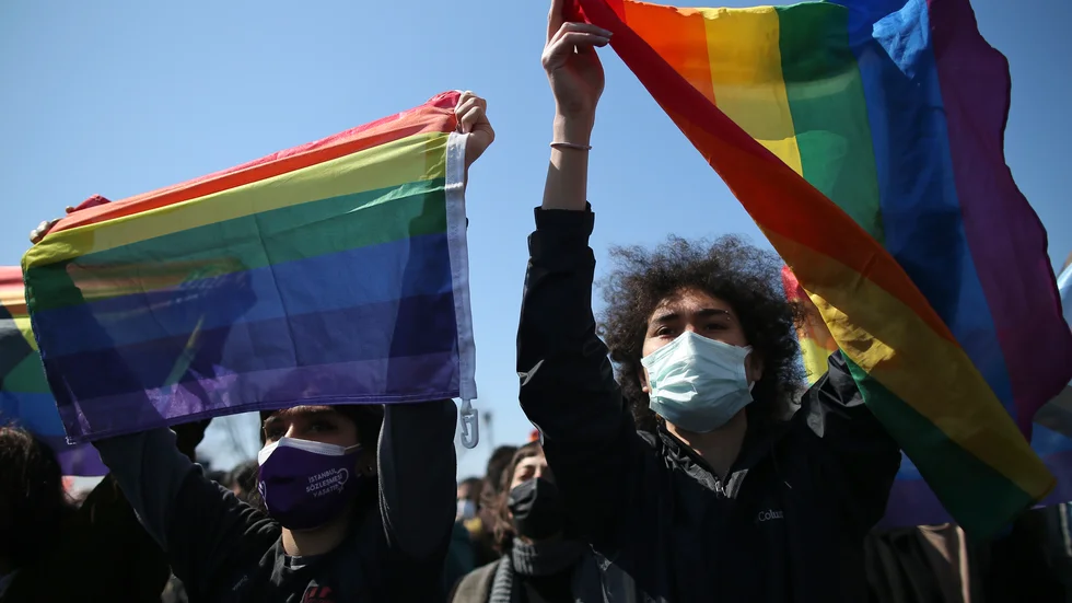 Protester tidigare i år mot rektorsutnämningen av Melih Bulu, en före detta AKP-politiker, vid det prestigefulla universitetet Bogazici i Istanbul. Arkivbild.