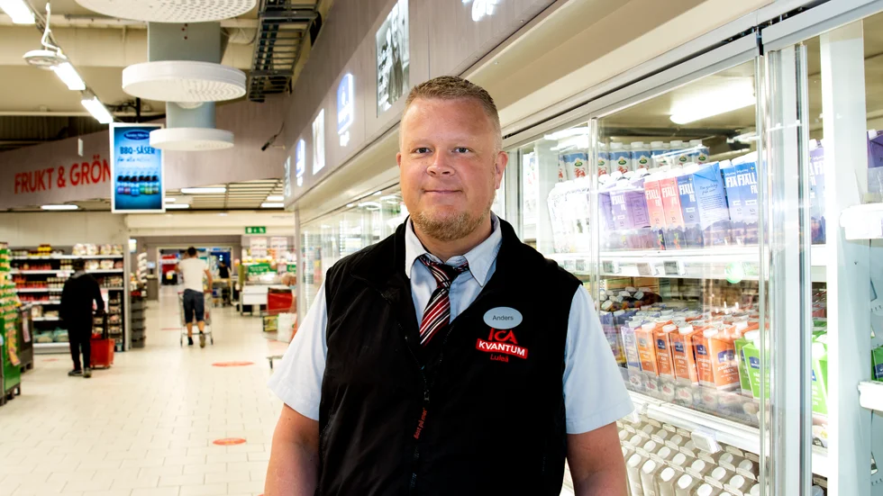 Anders Nordström, ansvarig för frys och mejeri på ICA Kvantum i Luleå.