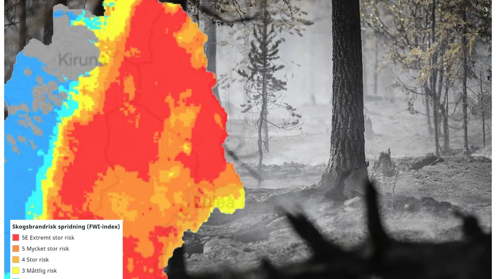 Risken för bränder i skog och mark i är mycket stor i stora delar av Norrbotten i dag.