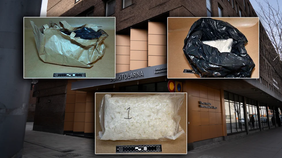 Narkotika i form av så kallade kristaller hittades i de båda huvudåtalades bostäder. Totalt har 3,5 kilo tagits i beslag men en av männen åtalas för hantering av totalt åtta kilo narkotika. 