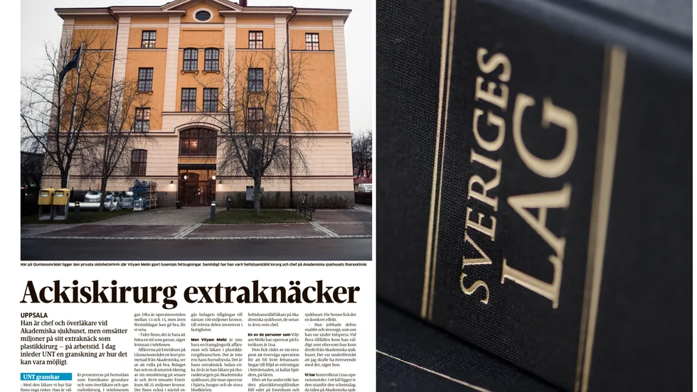 UNT publicerade i vintras en rad artiklar om överläkaren vid Akademiska sjukhuset och hans bisysslor i egna bolag.