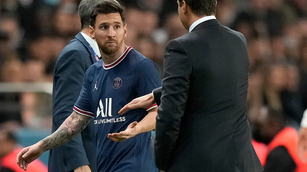 Lionel Messi byttes ut i mötet med Lyon.