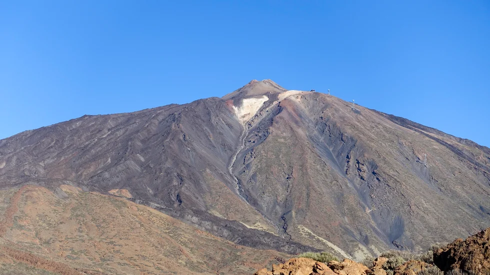 Vulkanen Teneguia på ön La Palma kan få ett utbrott. Arkivbilden visar vulkanen Teide på Teneriffa.