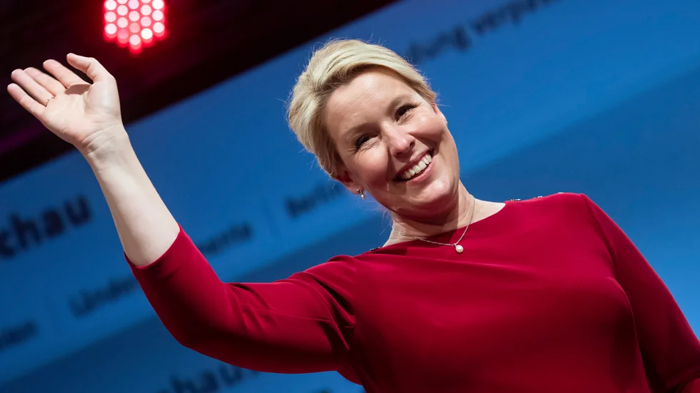Franziska Giffey, SPD, blir ny borgmästare i Berlin.