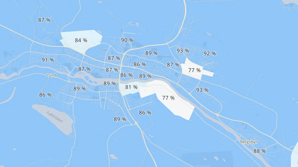 Så många procent av den vuxna befolkningen hade tagit sin första vaccindos i Skellefteå i slutet av augusti.