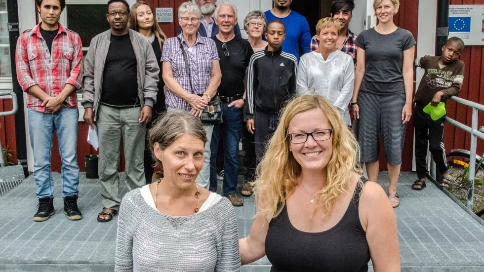 Intensivt. Jenny-Maya Edlund och Anna Sellén med några av deltagarna som kommer att sjunga i Gunnarsbyn varje dag den här veckan.