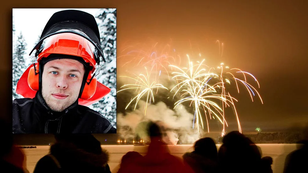 VILL MINSKA BULLRET. Årets fyrverkerier i Norr hamn ska fylla större delen av himlen men blir inte lika höga som vanligt. "Det vi har valt att göra är att skjuta mindre kalibrar, men istället fler och i bredd", säger Mathias Johansson, Nlite Entertainment.