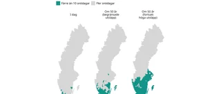 Bara en (!) snödag per vinter i Västervik om 70 år • GRAFIK: Så har snöläget varit på jul – senaste 12 åren