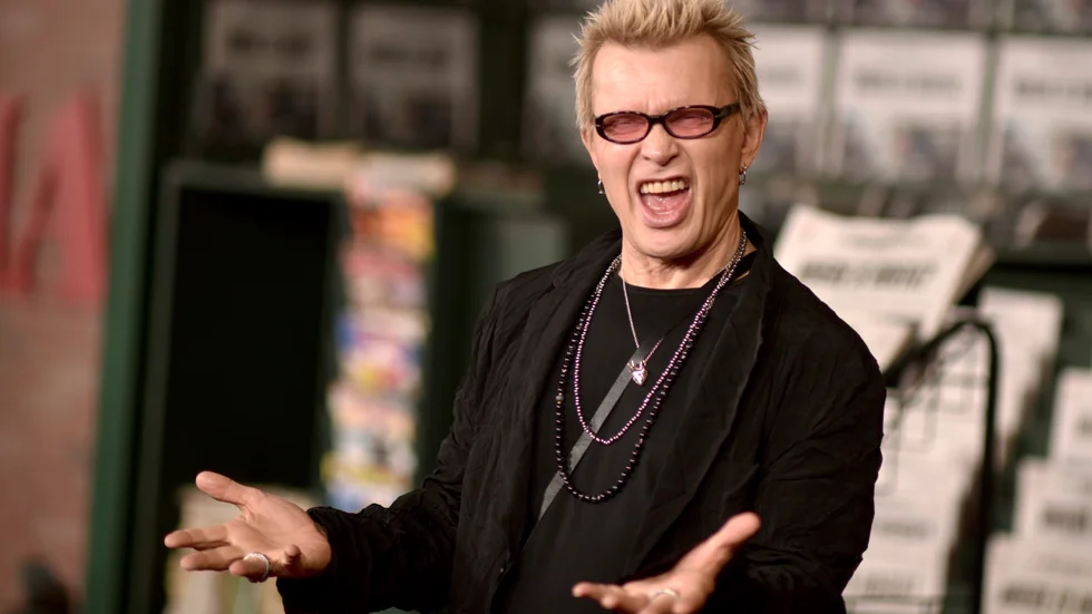 Rockrebellen Billy Idol får en stjärna på Hollywoods Walk of fame. Arkivbild.