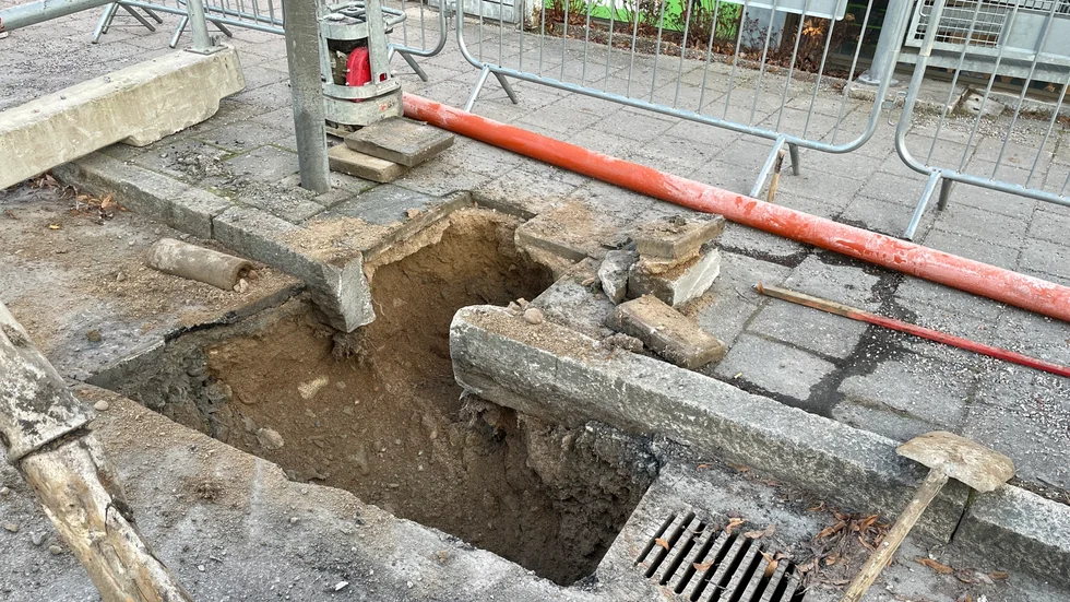Så här såg det ut i korsningen mellan Drottninggatan och Tegnérvägen på fredagsmorgonen. 