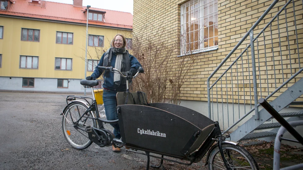 Linnea Mason är glad över att lådcykeln inte var värre skadad än den var, men frustrerad över det inträffade.