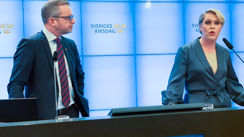 Socialdemokraterna håller pressträff med Mikael Damberg, ekonomiskpolitisk talesperson och Lena Hallengren, gruppledare för Socialdemokraterna i riksdagen.