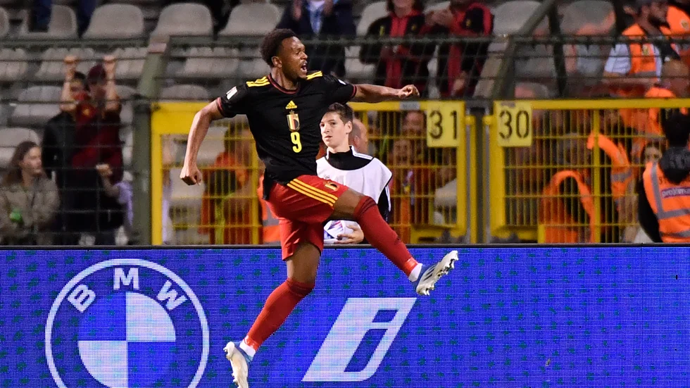 Lois Openda, här i belgiska landslagsdressen, gjorde tidernas snabbaste hattrick i franska ligan. Arkivbild.