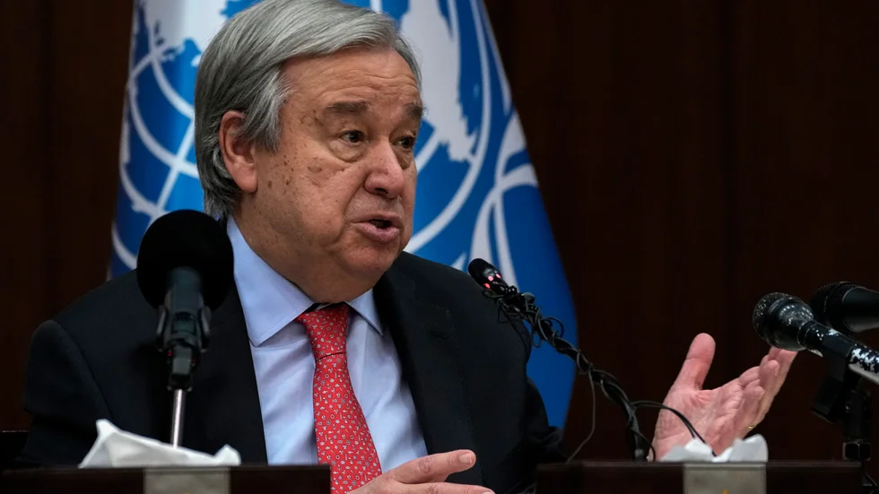 FN:s generalsekreterare António Guterres varnar för att kvinnors rättigheter hotas och inskränks. Arkivbild.