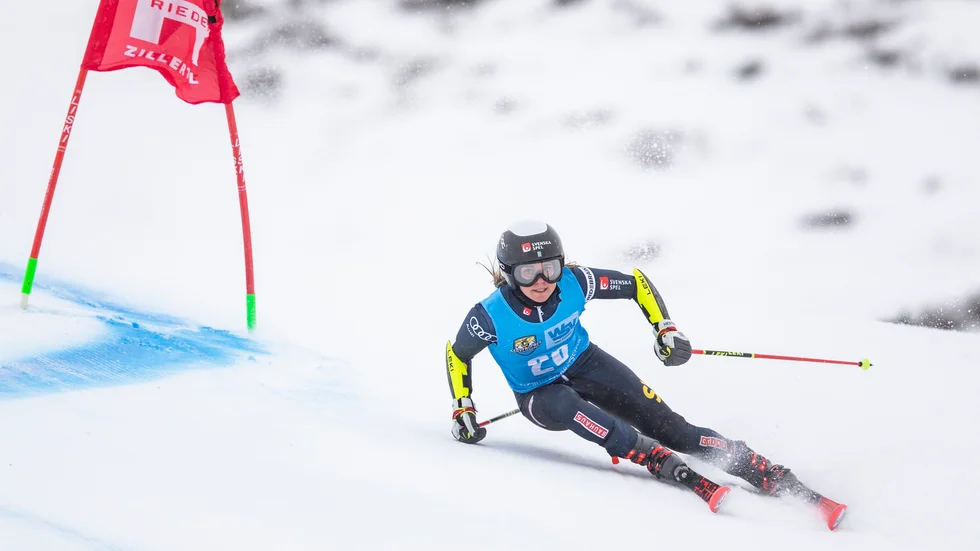 Moa Boström-Müssener, Uppsala SLK, under förra veckans storslalomtävling i österrikiska Mayrhofen då hon nådde en pallplats i Europacupen för första gången. Dagen efter fick hon stå högst upp i slalom.