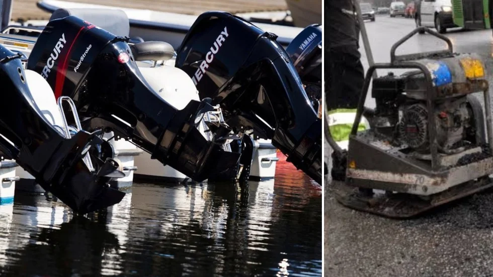 En båtmotor värd 95 000 kronor stals på Selaön, samtidigt som en markvibrator försvann i Eldsund (genrebilder).
