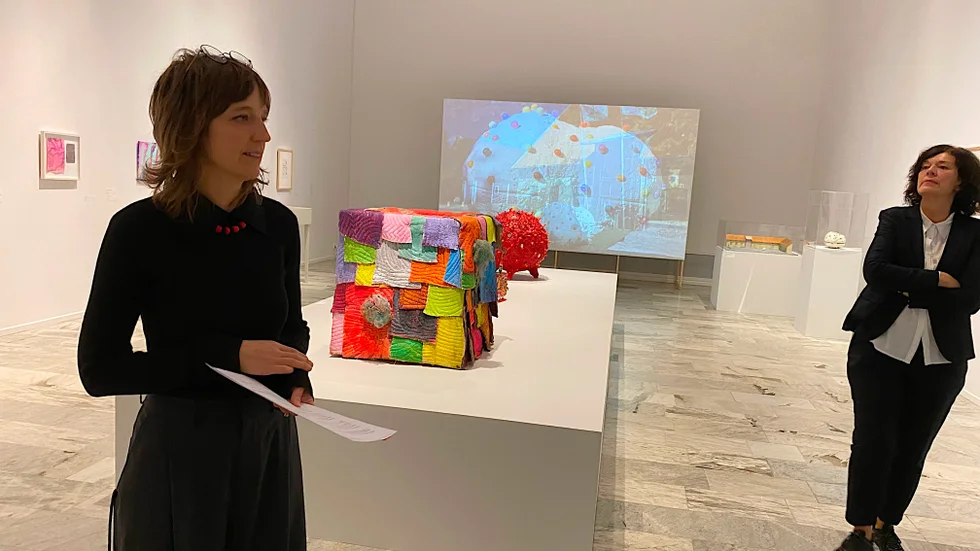Intendent Helena Scragg och museichef Helena Persson på Konstmuseet presenterar utställningen "Drömmen i Tunis" av Katarina Norling i Galleri 5, med vernissage i dag, lördag.