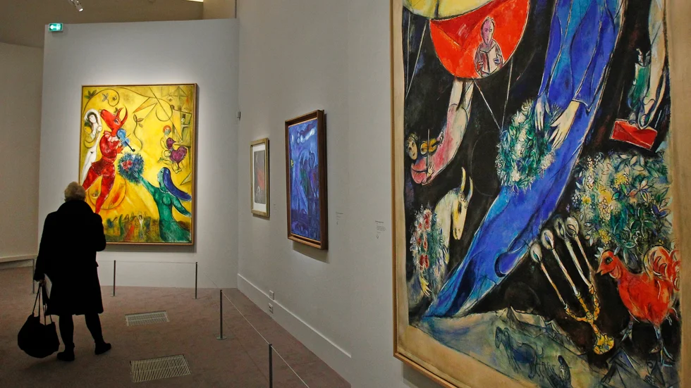 En tavla av den ryska konstnären Marc Chagall såldes på tisdagen i New York. Arkivbild.