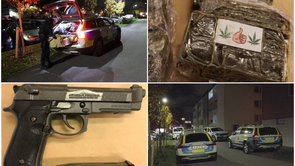 Mängder av narkotika, samt en pistol, hittades vid tillslaget i Hageby förra hösten.