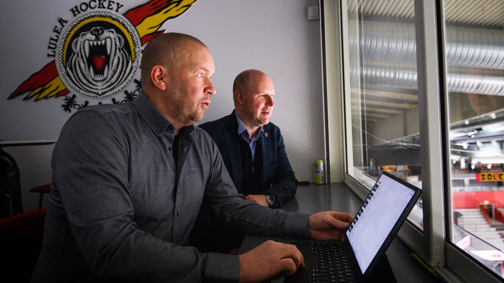 Luleå Hockeys sportchefer Stefan Nilsson och Ulf Engman.