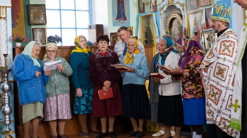 Svenska kyrkan i byn i Gammalsvenskby (Zmijevka) i södra Ukraina. Arkivbild.