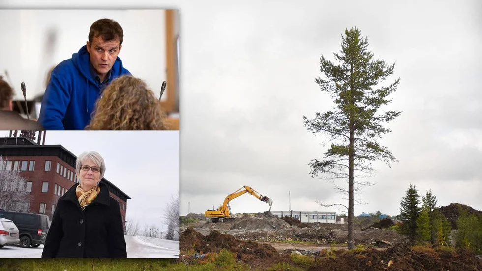 INGEN SAMSYN. Kirunacenterns Gunnar Selberg är tveksam till lösningen för handelslokalerna i nya centrum. Han menar att kommunen gjort ett "gigantiskt magplask". Kristina Zakrisson, (S), håller förstås inte med. Hon menar att den här lösningen är bra eftersom fler handlare får en ärlig chans att flytta med till nya centrum.