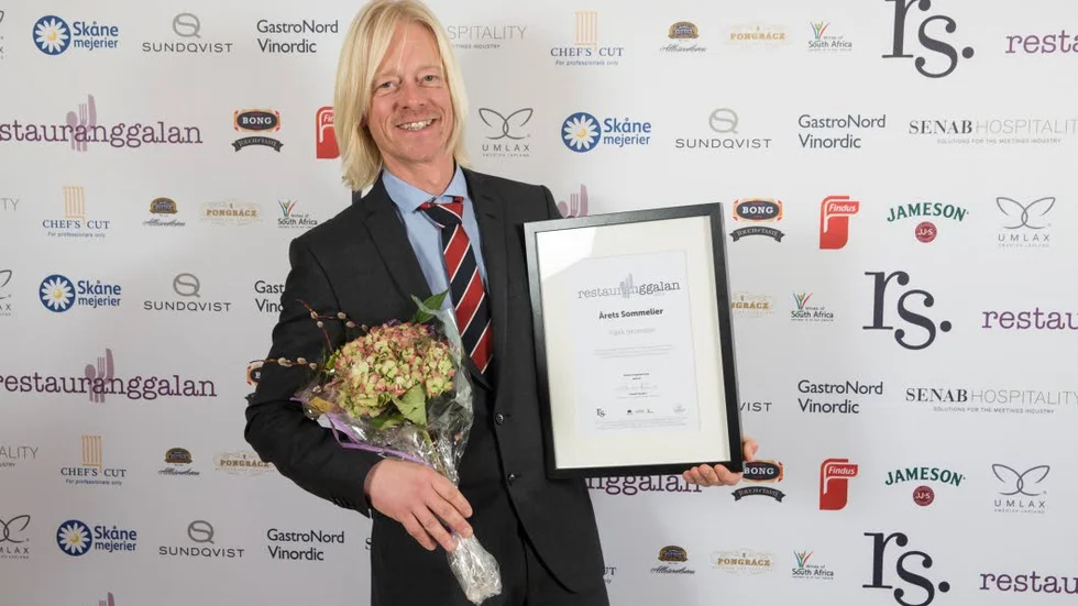 prisad. Patrik ”Strumpan” Strömsten har fått ta emot utmärkelsen årets sommelier.