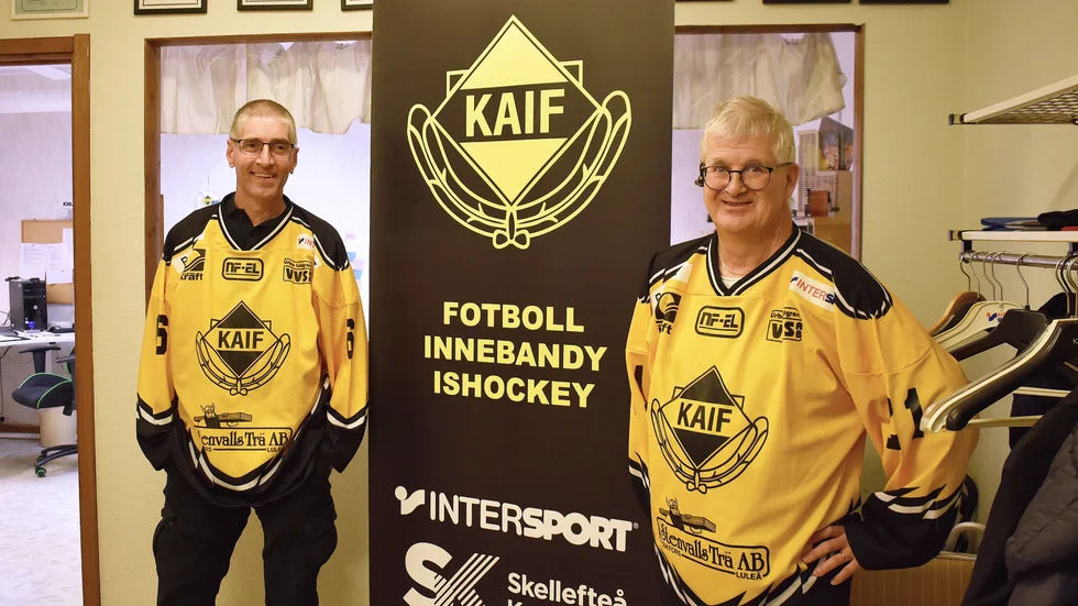 Roger Lövbom och Lennart Enmark är två starka krafter på Kågedalens AIF:s kansli som är glada över att få fira 60-årsjubileumet. "Det är väldigt många som bryr sig om föreningen vilket gör vårt arbete mycket enklare", säger Enmark. 