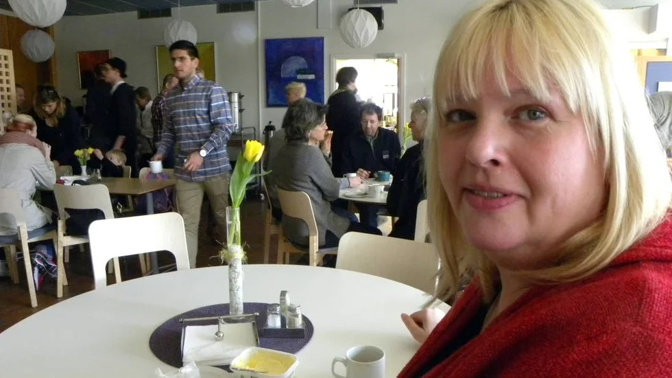 Anna Hedh, socialdemokratisk EU-parlamentariker,  besökte Gamleby folkhögskola på fredagen.