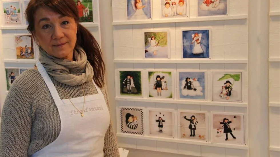 Vid förra Formexmässan fick Lena Söderström beställningar från Finland  i år fick hon beställningar från USA. 
Foto: Christer Sandberg