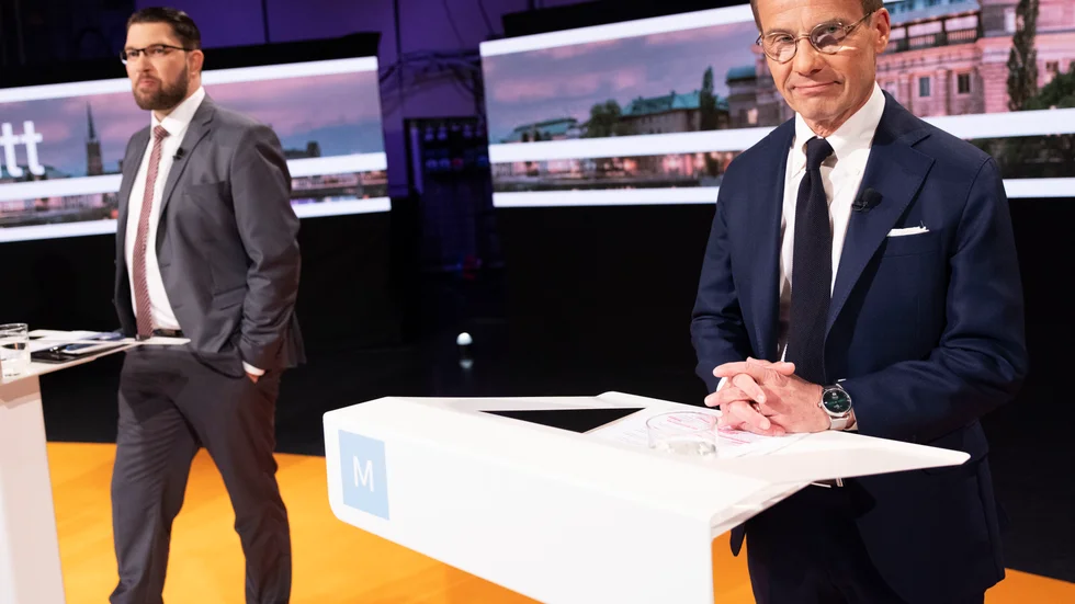 Jimmie Åkesson (SD) och Ulf Kristersson (M). 