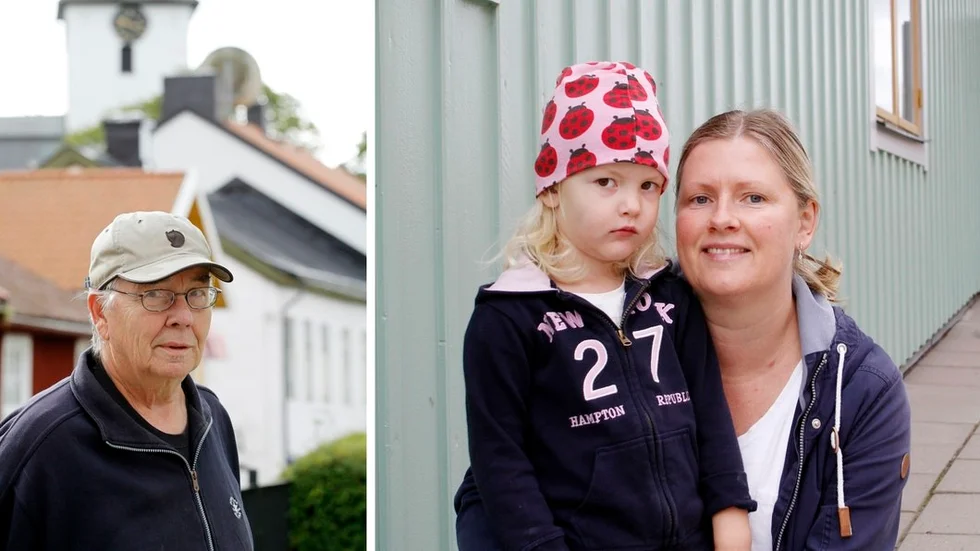 Jorma Karlström och Therese Hasselblad, här med 3-åriga Felicia Pokorny, har båda röstat – bland annat för att minska Sverigedemokraternas inflytande i kyrkan.