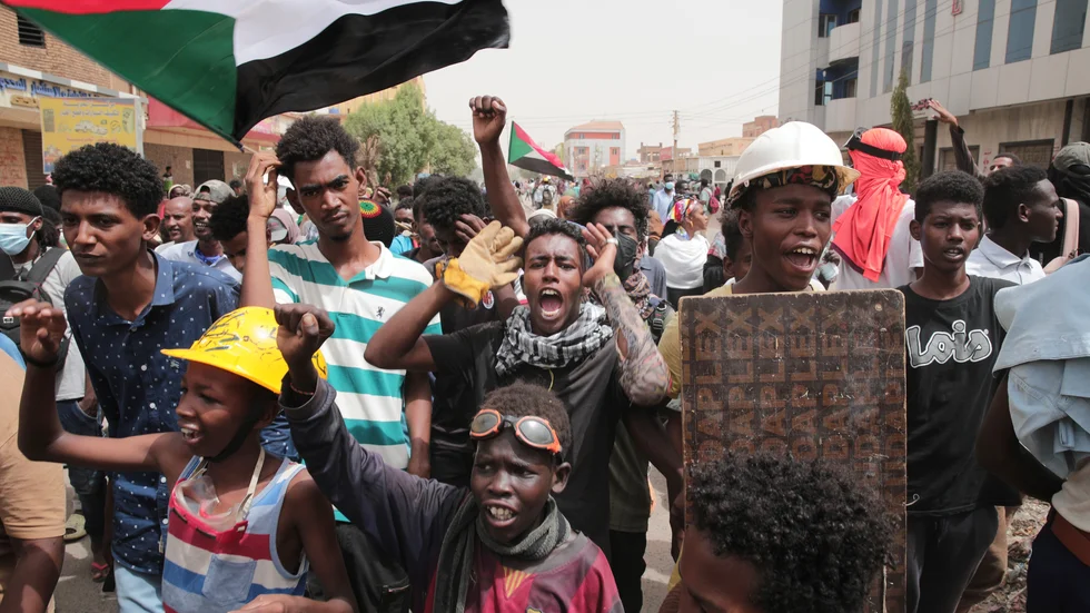 Protester på torsdagen mot militärregimen i Sudan