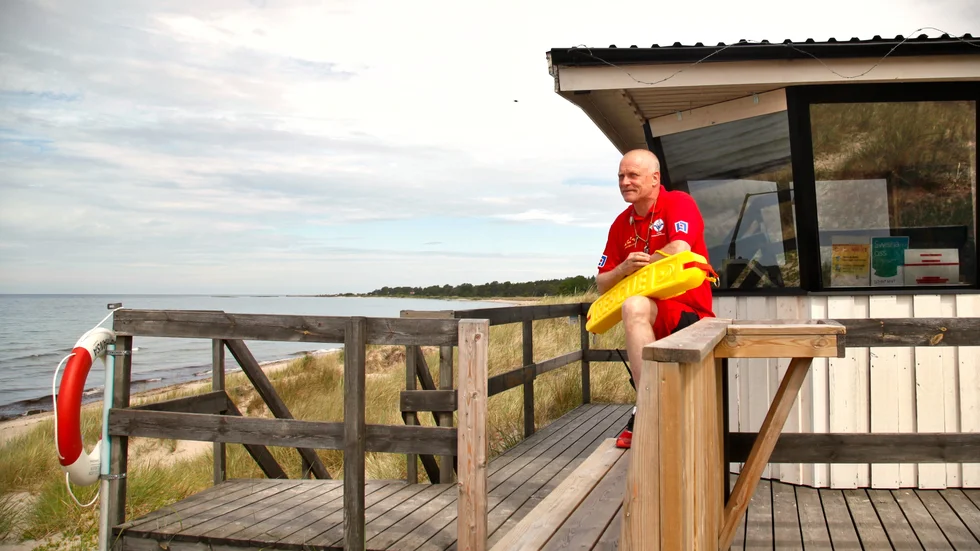 Tord Thuresson var med och öppnade livräddningsstationen på Tofta strand 1995.