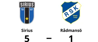 Sirius tog kommandot från start mot Rådmansö